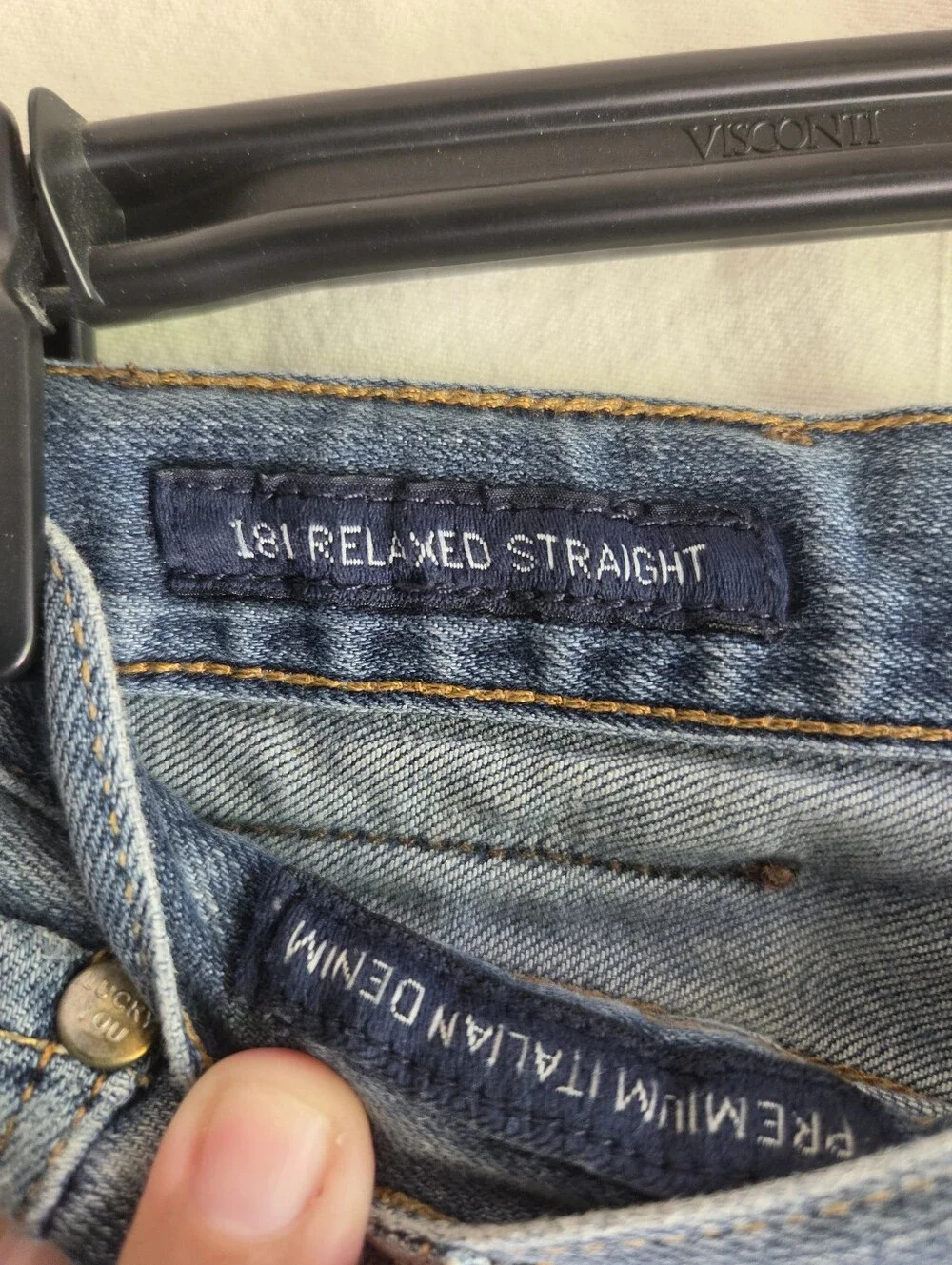 Lucky Brand Jeans 181 Relaxed Straight Mens Sz 34W 30L Y2K Distressed Vintage